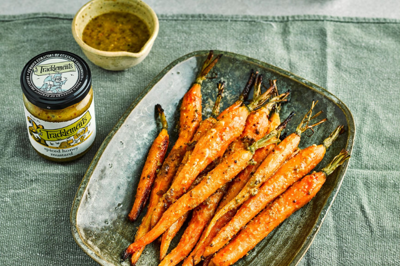 Glazed Carrots with Spiced Honey Mustard
