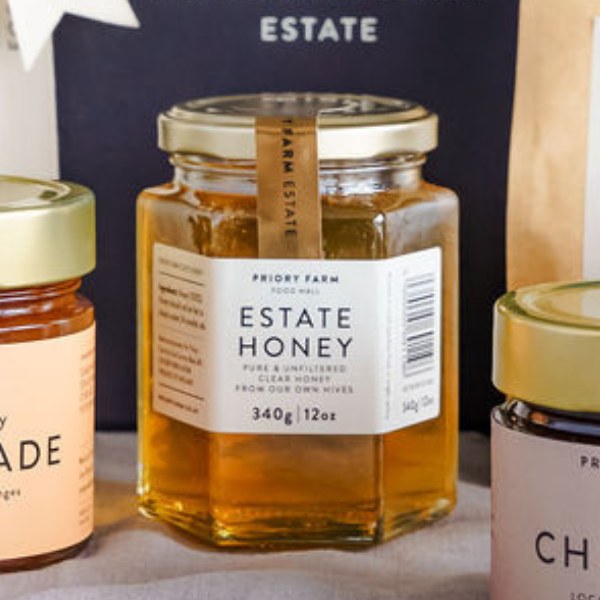 Harvested from hives located here on the Priory Farm Estate, our delicious honey is made in small batches. Packed with amino acids, antioxidants, vitamins, minerals and sugar - with a light, floral and gently fruity flavour.