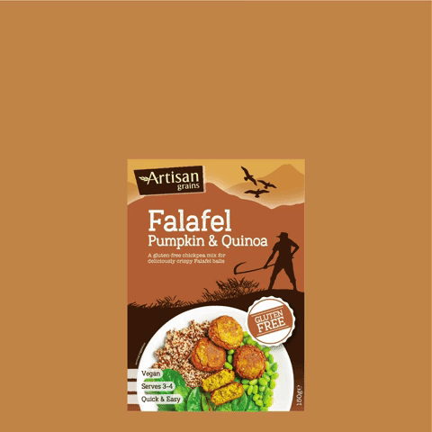 Our new Artisan Grains Falafel Mixes come in three delicious flavours and are made with a base of ground chickpeas, herbs and spices with the addition of natural, healthy ingredients.